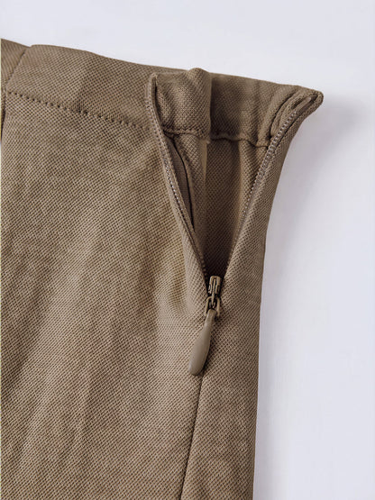 Women's Mid Rise Straight Leg Trousers for Casual Wear