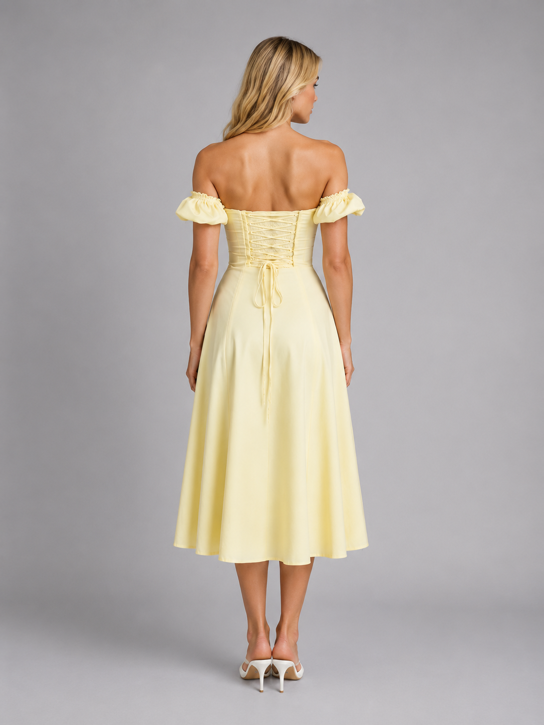 Women's Milkmaid Corset Midi Dress for Garden Parties