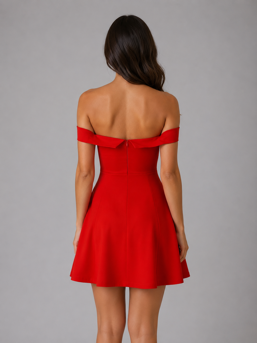 Women's Off-Shoulder Mini Dress with Sculpted Fit for Events