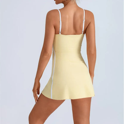 Women's One-Piece Suit with Built-in Shorts for Sports