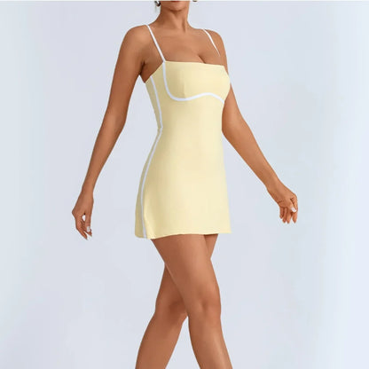 Women's One-Piece Suit with Built-in Shorts for Sports