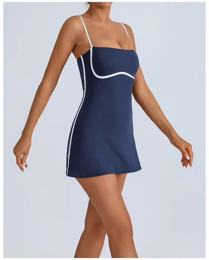 Women's One-Piece Suit with Built-in Shorts for Sports