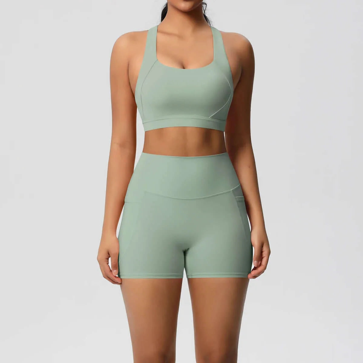 Women's Pocket Yoga Set with High Waist and Pockets for Gym