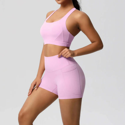 Women's Pocket Yoga Set with High Waist and Pockets for Gym