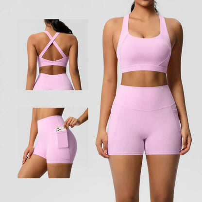 Women's Pocket Yoga Set with High Waist and Pockets for Gym