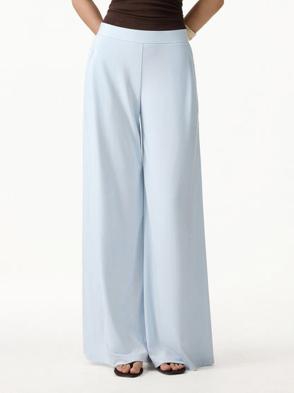 Women's Ponte Mid Rise Wide Leg Trousers with Pockets