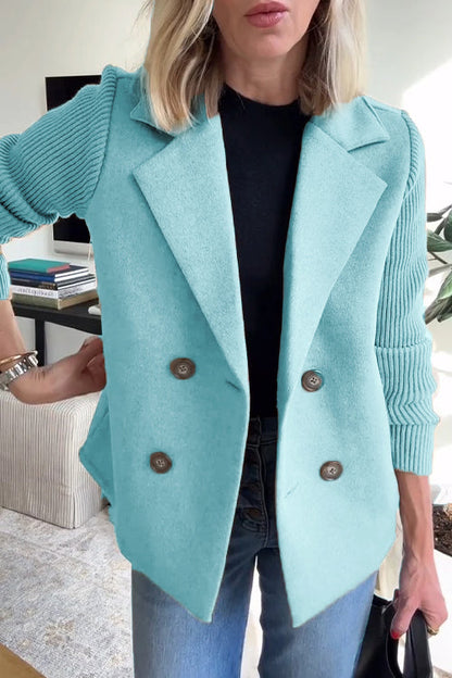 Women's Relaxed Blazer Coat with Notched Lapel for Work