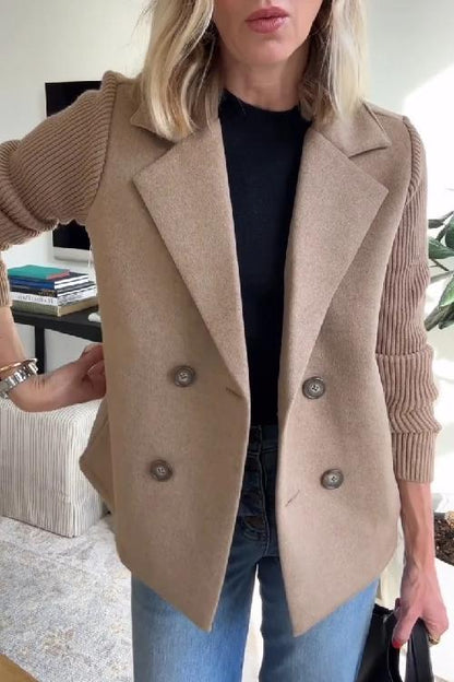 Women's Relaxed Blazer Coat with Notched Lapel for Work