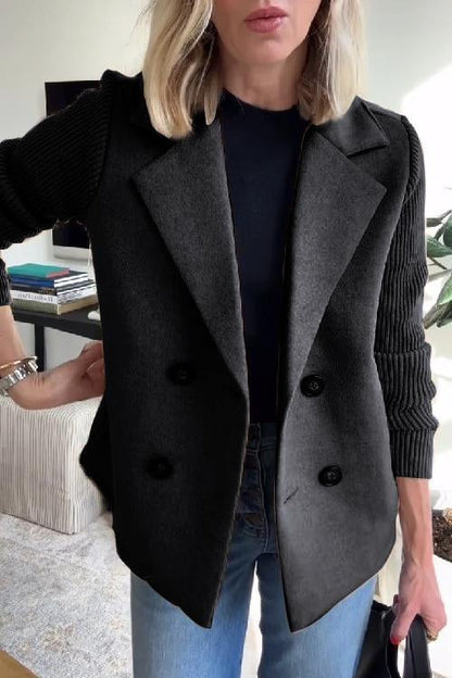 Women's Relaxed Blazer Coat with Notched Lapel for Work
