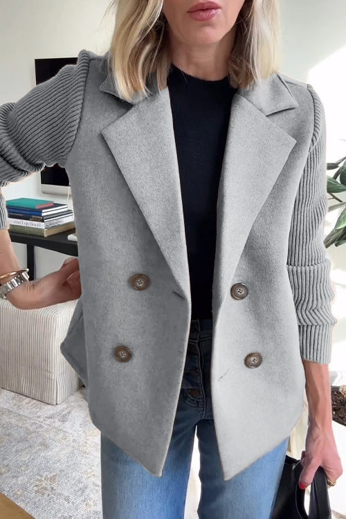 Women's Relaxed Blazer Coat with Notched Lapel for Work