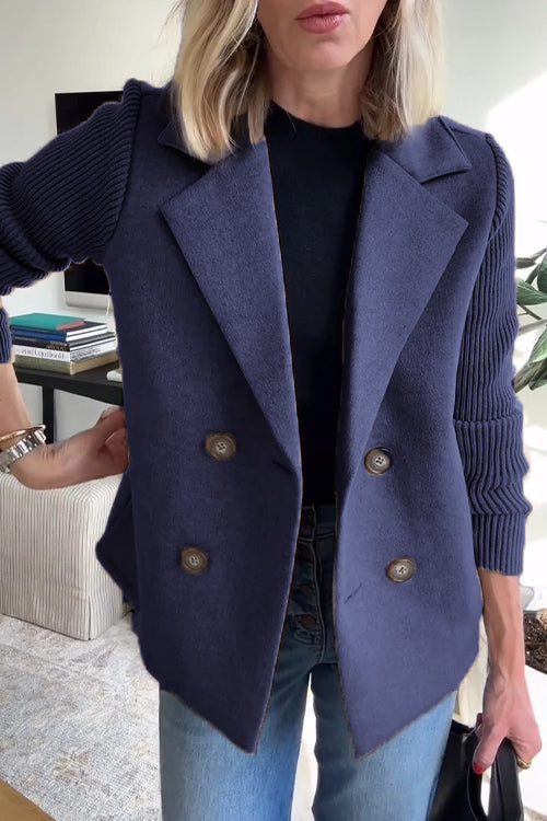 Women's Relaxed Blazer Coat with Notched Lapel for Work