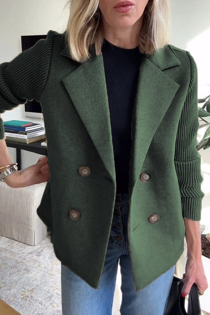 Women's Relaxed Blazer Coat with Notched Lapel for Work