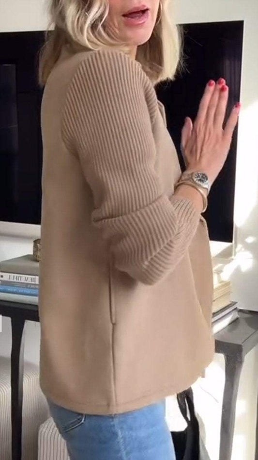 Women's Relaxed Blazer Coat with Notched Lapel for Work