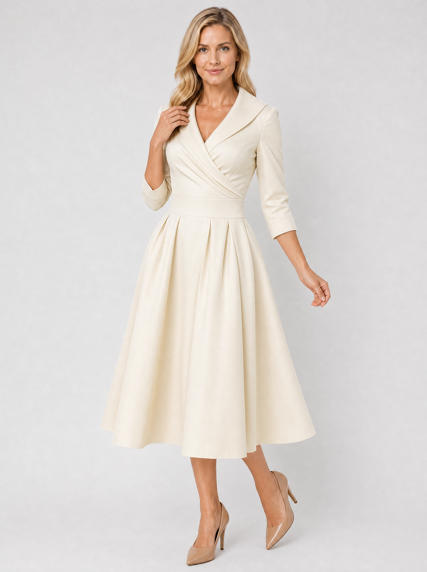 Women's Satin Midi Dress with Wrap for Evening Events