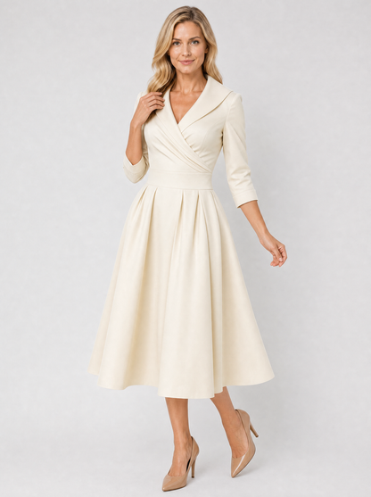 Women's Satin Midi Dress with Wrap for Evening Events