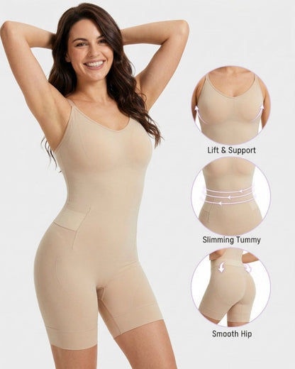 Women's Sculpting Bodysuit with Back Access for Daily Wear