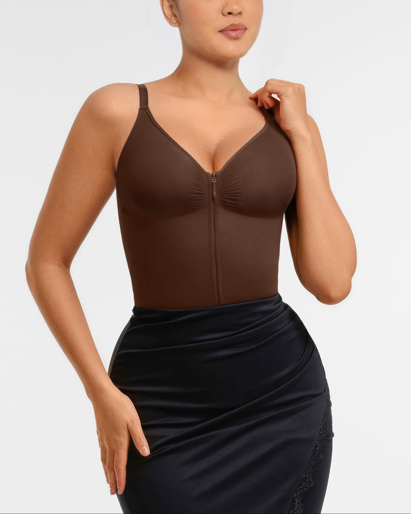 Women's Seamless Shaping Bodysuit with Zip for All-Day Wear