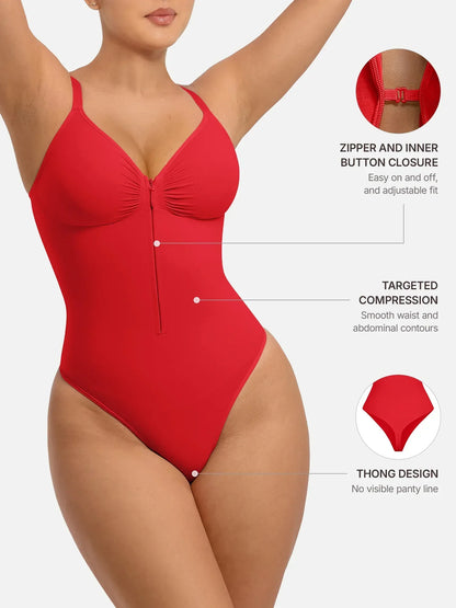 Women's Seamless Shaping Bodysuit with Zip for All-Day Wear
