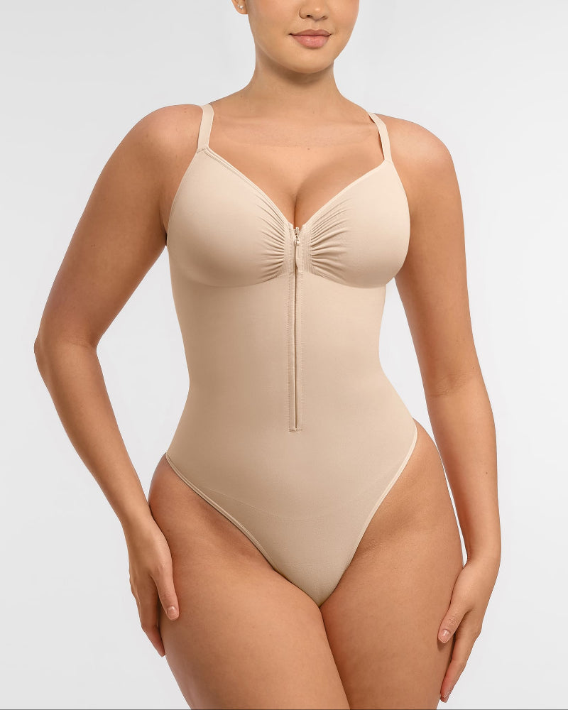 Women's Seamless Shaping Bodysuit with Zip for All-Day Wear