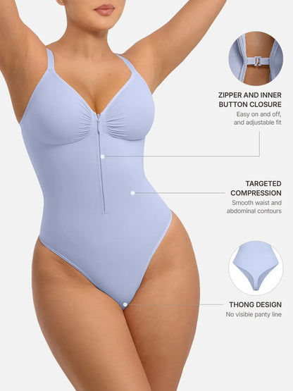 Women's Seamless Shaping Bodysuit with Zip for All-Day Wear