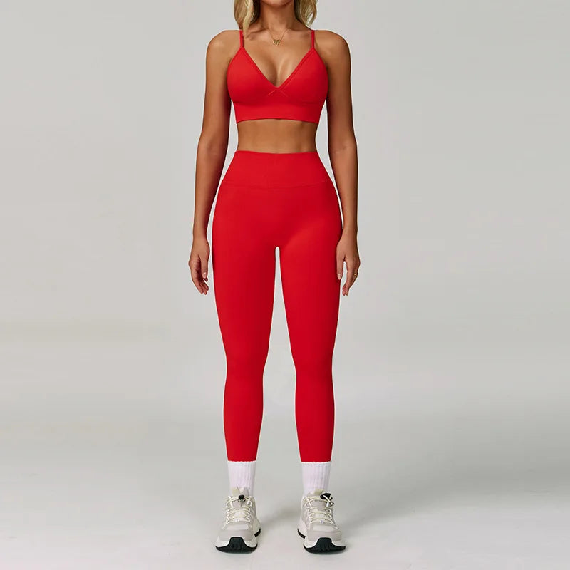 Women's Seamless Yoga Sets with Sports Bra for Gym
