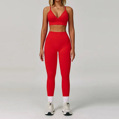 Women's Seamless Yoga Sets with Sports Bra for Gym