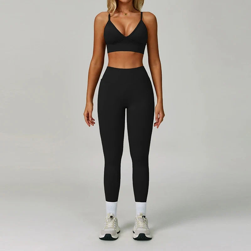 Women's Seamless Yoga Sets with Sports Bra for Gym