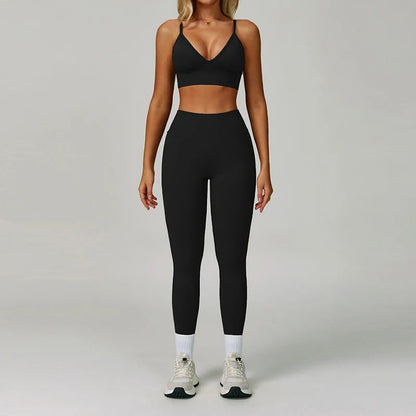 Women's Seamless Yoga Sets with Sports Bra for Gym
