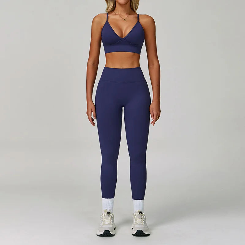 Women's Seamless Yoga Sets with Sports Bra for Gym
