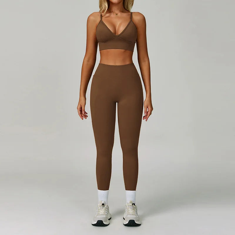 Women's Seamless Yoga Sets with Sports Bra for Gym
