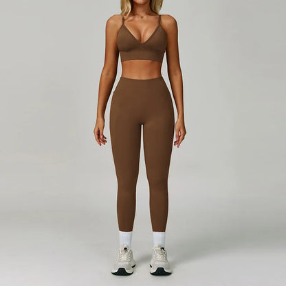 Women's Seamless Yoga Sets with Sports Bra for Gym