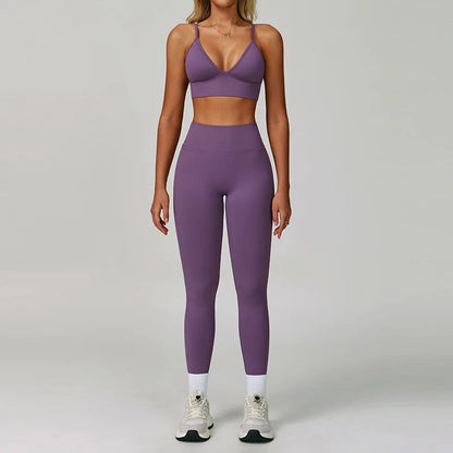 Women's Seamless Yoga Sets with Sports Bra for Gym