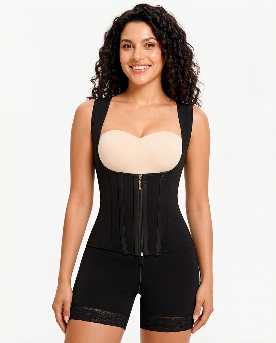 Women's Shapewear Bodysuit with Open Bust for Recovery