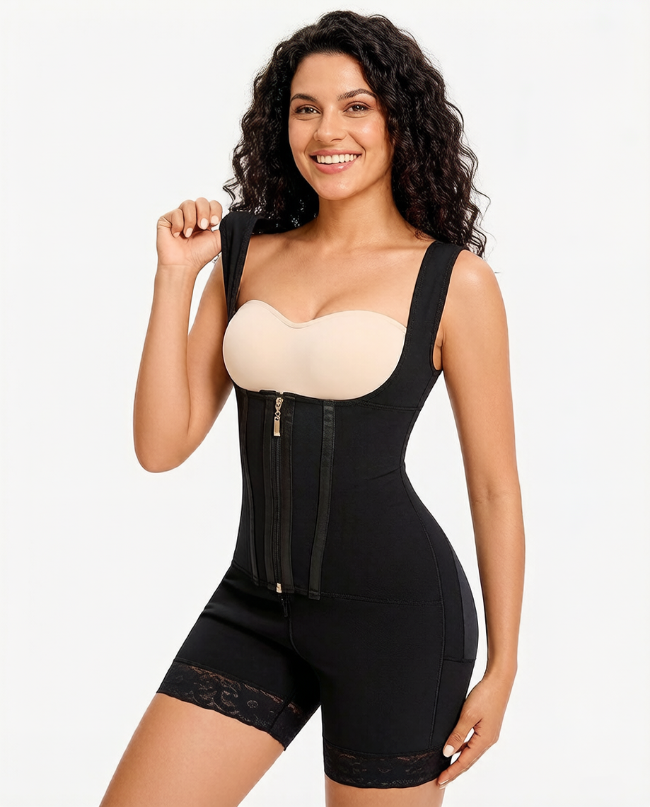 Women's Shapewear Bodysuit with Open Bust for Recovery