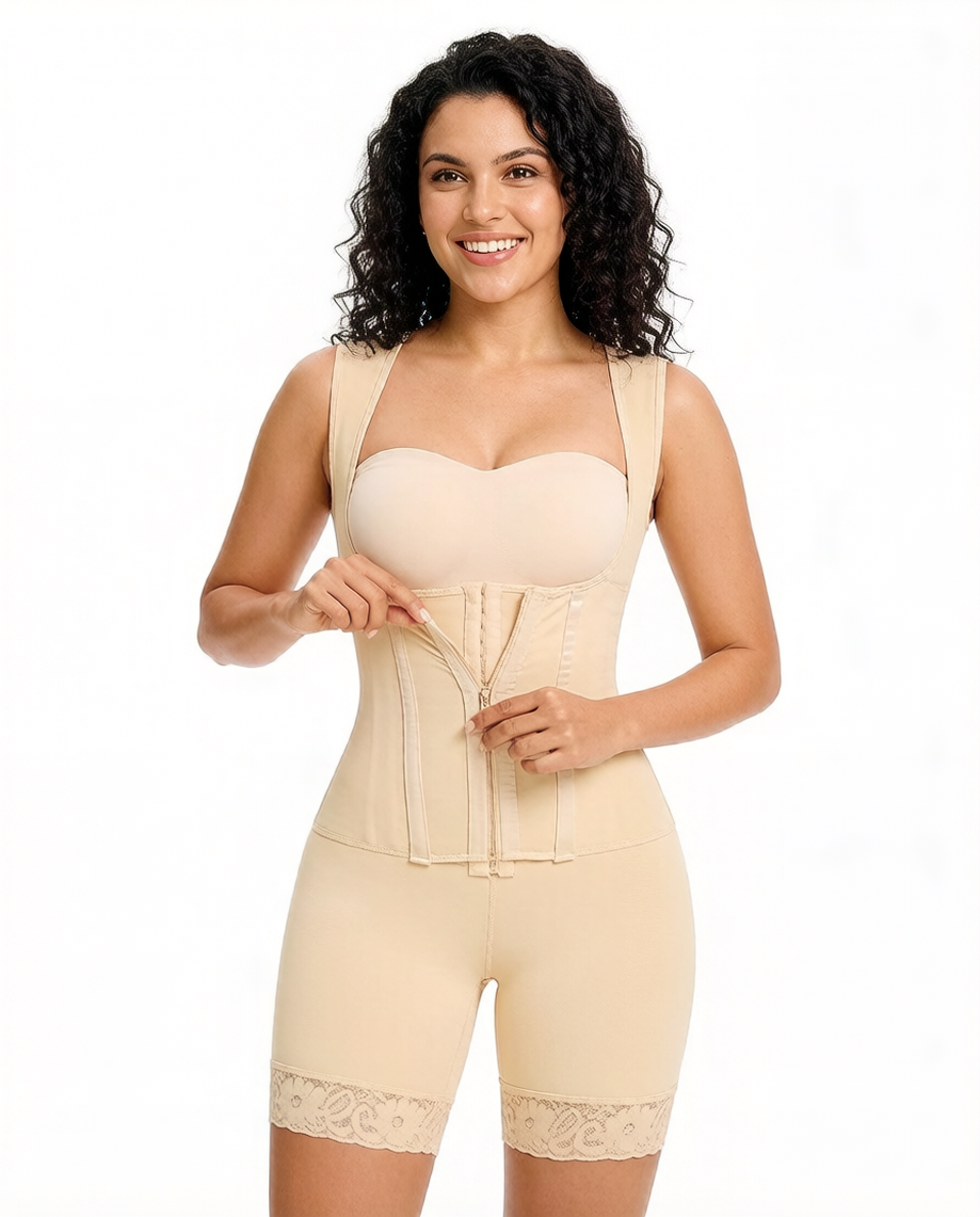 Women's Shapewear Bodysuit with Open Bust for Recovery