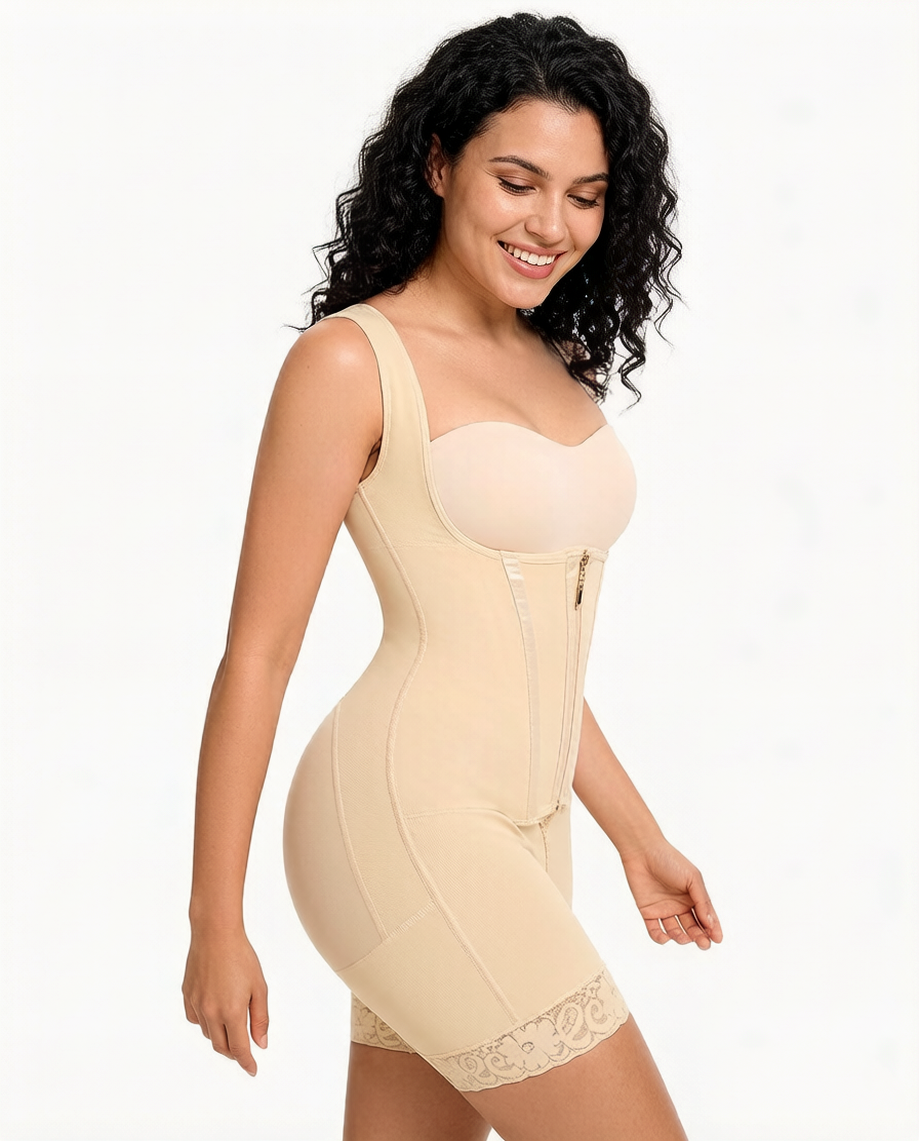 Women's Shapewear Bodysuit with Open Bust for Recovery
