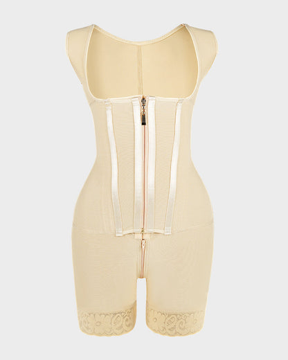 Women's Shapewear Bodysuit with Open Bust for Recovery