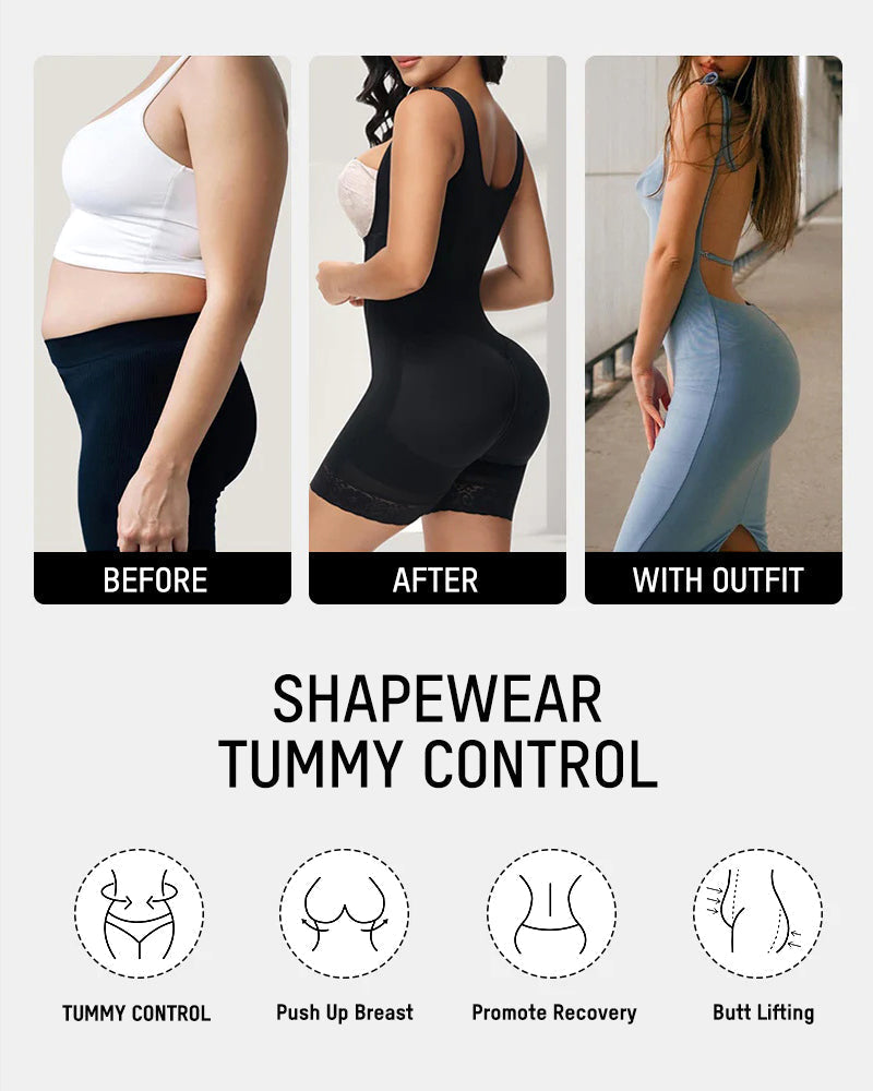 Women's Shapewear Bodysuit with Open Bust for Recovery
