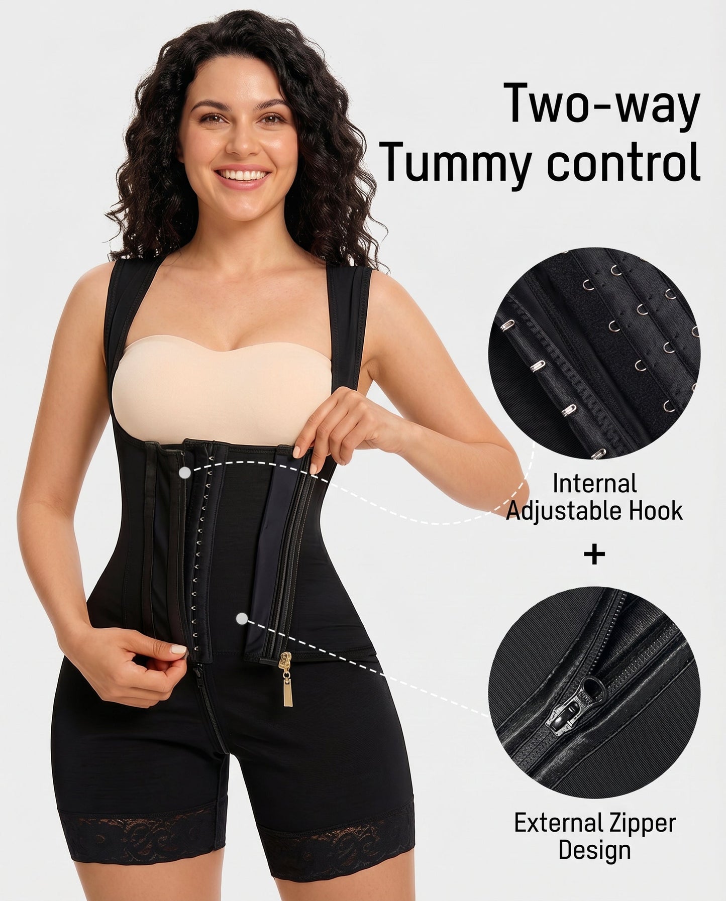 Women's Shapewear Bodysuit with Open Bust for Recovery