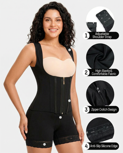 Women's Shapewear Bodysuit with Open Bust for Recovery