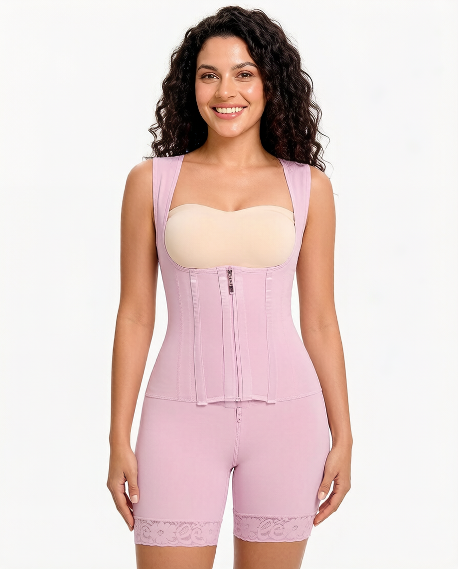 Women's Shapewear Bodysuit with Open Bust for Recovery