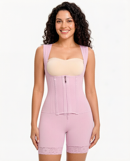 Women's Shapewear Bodysuit with Open Bust for Recovery