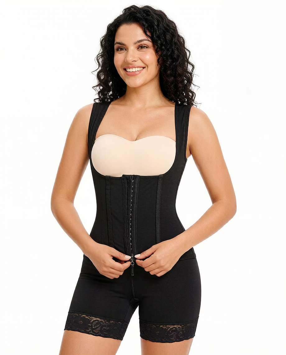 Women's Shapewear Bodysuit with Open Bust for Recovery