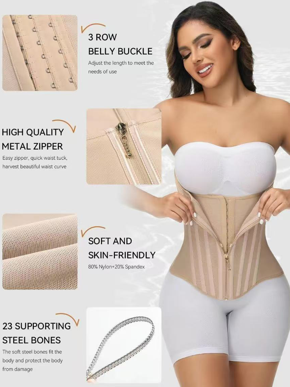 Women's Shapewear Corset with 23 Steel Bones for Workout