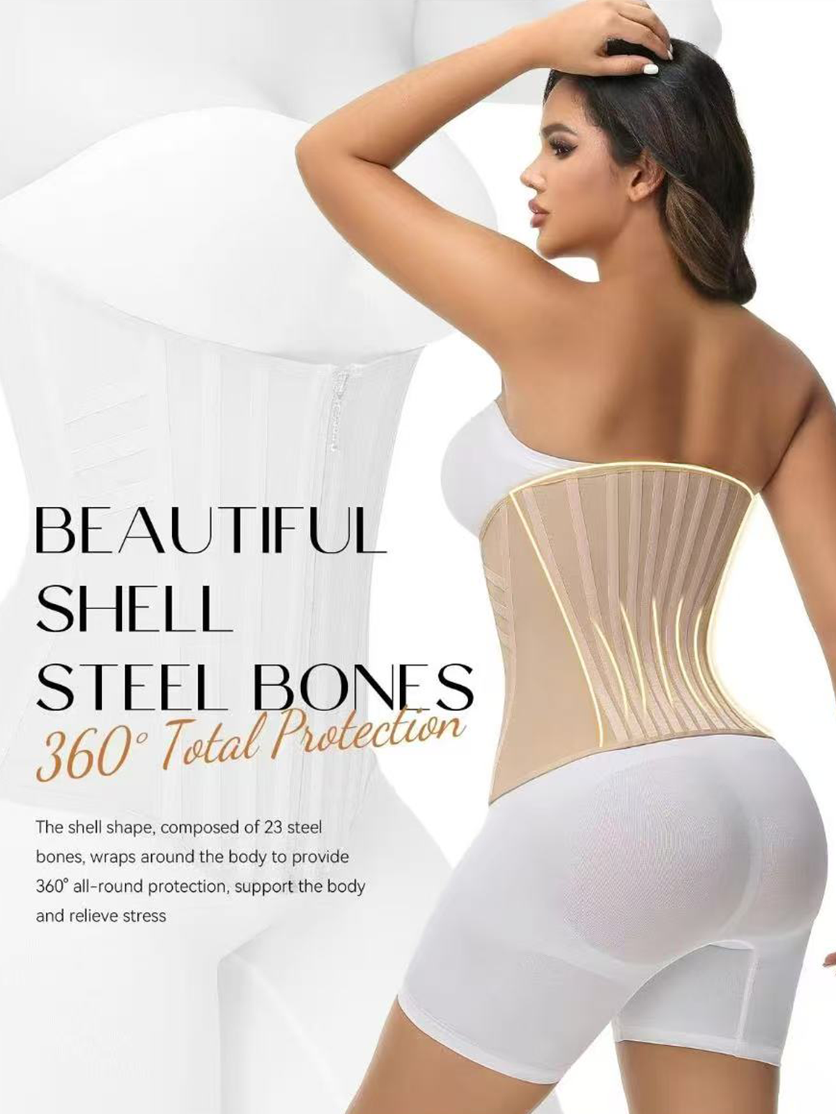 Women's Shapewear Corset with 23 Steel Bones for Workout