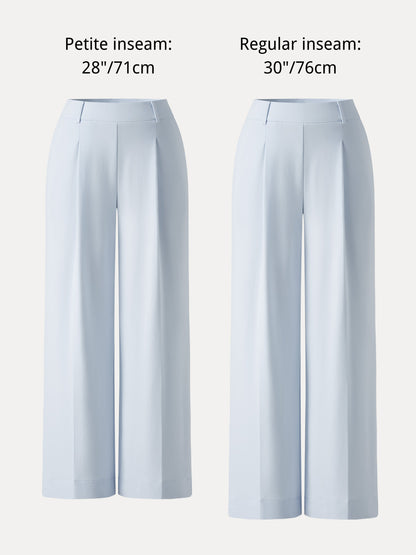 Women's Stretchy Wide Leg Pants with High Rise for Office