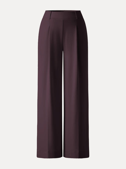 Women's Stretchy Wide Leg Pants with High Rise for Office