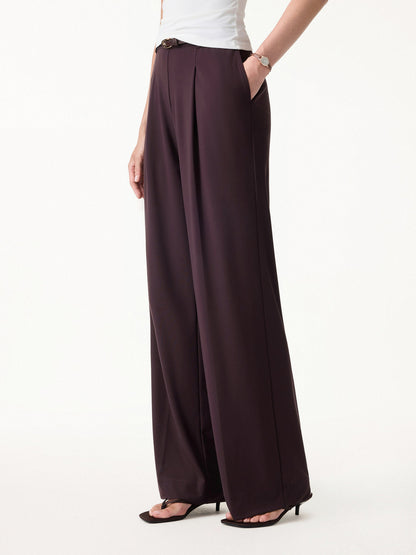 Women's Stretchy Wide Leg Pants with High Rise for Office