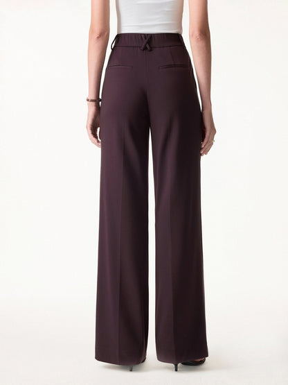 Women's Stretchy Wide Leg Pants with High Rise for Office