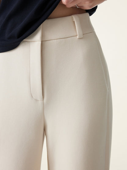 Women's Stretchy Wide-Leg Trousers with Fly-Front for Work